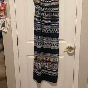 WHBM long dress.  Ruching underneath the chest